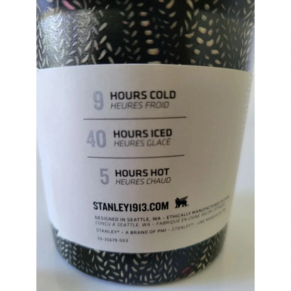 Stanley x Calia Quencher H2.0 FlowState 30oz Tumbler Black Knit Pattern NEW - Picture 3 of 4